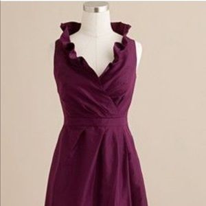 *J. Crew* Blakely Dress - Wine, Silk Taffeta